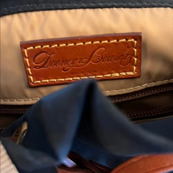 Dooney and Burke Brown and navy Women's Backpack - Picture 5 of 8